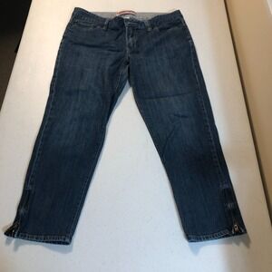 Gap‎ 1969 Womens Jeans Size 8 Dark Blue Slim Crop Ankle Zippers 90s Retro Edgy